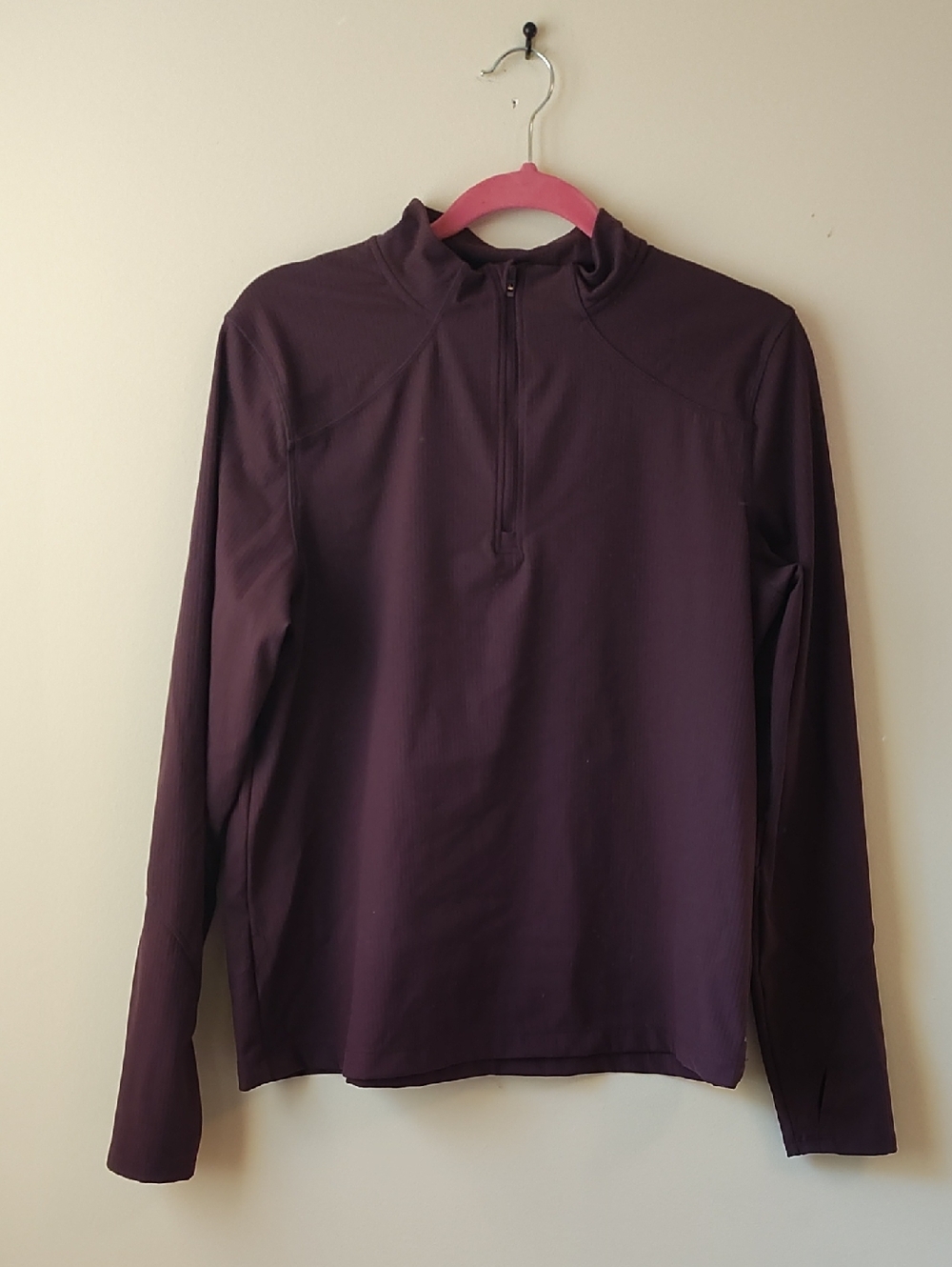 Mondetta Mauve Half Zip Pullover with Thumb Holes